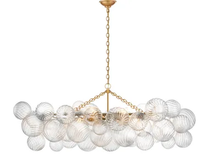 Talia - Medium Linear Chandelier in Gild with Clear Glass _ Visual Comfort Europe